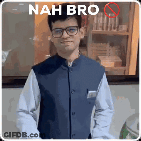 Man In Glasses And Vest Saying Nah Bro GIF