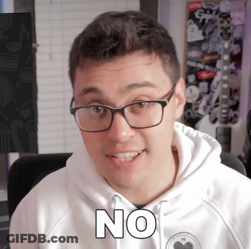 Man In Glasses And White Hoodie Saying No GIF