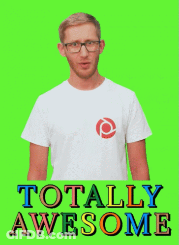 Man In Glasses And White Shirt Saying Wow Totally Awesome GIF