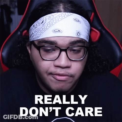 Man In Glasses Bandana Says Really Don't Care GIF