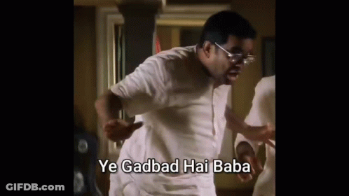 Man In Glasses Dancing Ye Gadbad Hai Baba GIF