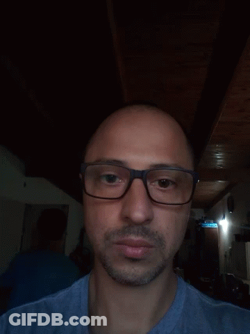 Man In Glasses Eyes Closed Mouth Open GIF