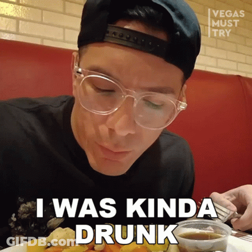 Man In Glasses Hat I Was Kinda Drunk While Eating GIF
