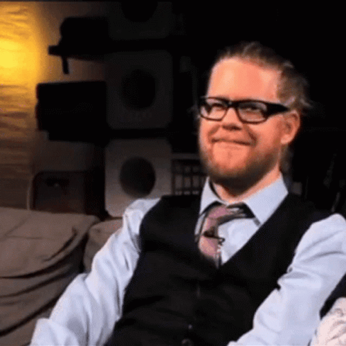 Man In Glasses Imitating Rim Shot GIF