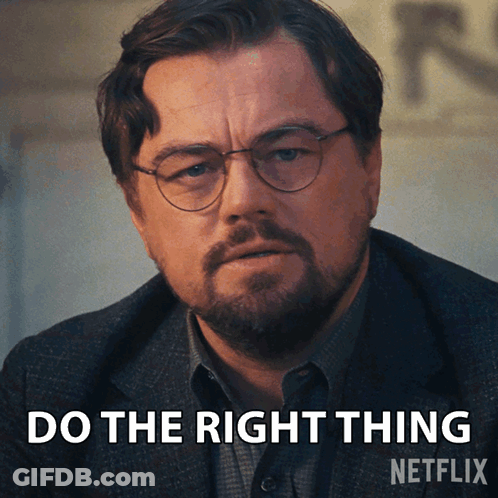 Man In Glasses Saying Do The Right Thing GIF
