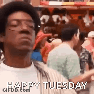 Man In Glasses Saying Happy Tuesday GIF