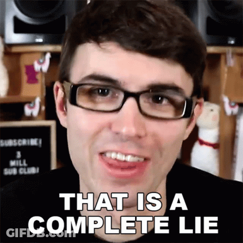 Man In Glasses Saying That Is A Complete Lie GIF
