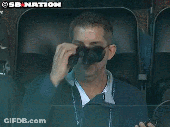 Man In Glasses Sitting In Stadium With SB Nation Logo GIF