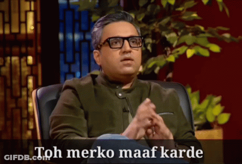 Man In Glasses Sitting With Toh Merko Maaf Karde GIF