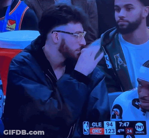 Man In Glasses Watching Basketball Game GIF