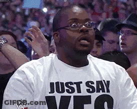 Man In Glasses Wearing Just Say Yes Shirt GIF