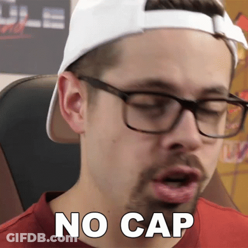 Man In Glasses White Hat Saying No Cap GIF