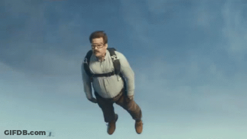 Man In Goggles And Backpack Flying GIF
