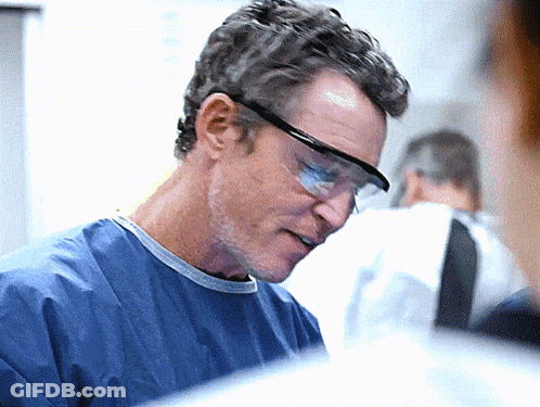 Man In Goggles And Blue Gown GIF