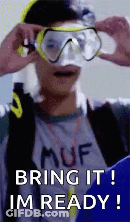 Man In Goggles Saying Bring It Im Ready GIF