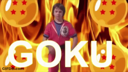 Man In Goku Costume With Dragon Balls And Fire GIF