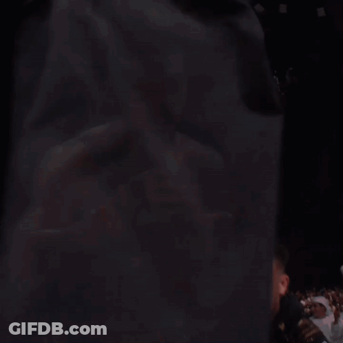 Man In Gold UFC Gloves Before Crowd GIF
