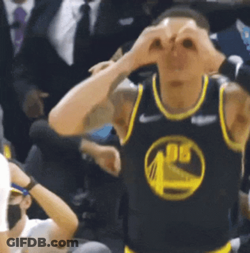 Man In Golden State Warriors Jersey Funny Face GIF