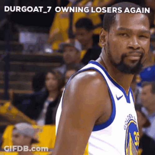 Man In Golden State Warriors Jersey Number 35 GIF