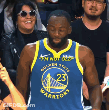 Man In Golden State Warriors Jersey Says I'm Not Old GIF