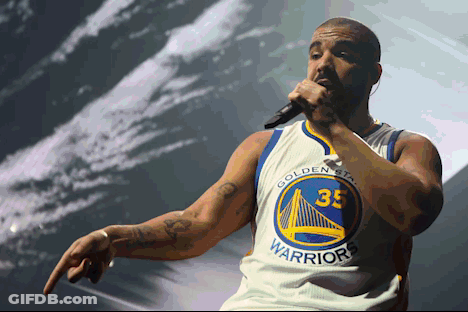 Man In Golden State Warriors Jersey Singing Microphone GIF