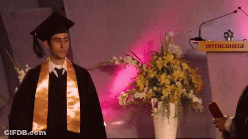 Man In Graduation Cap And Gown GIF
