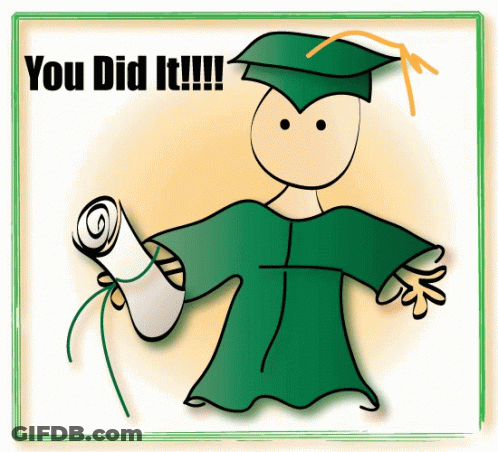 Man In Graduation Cap And Gown Holding Diploma GIF