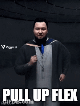 Man In Graduation Cap And Gown Saying Pull Up Flex GIF