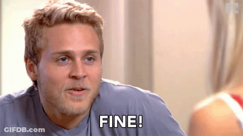 Man In Gray Shirt Saying Fine GIF