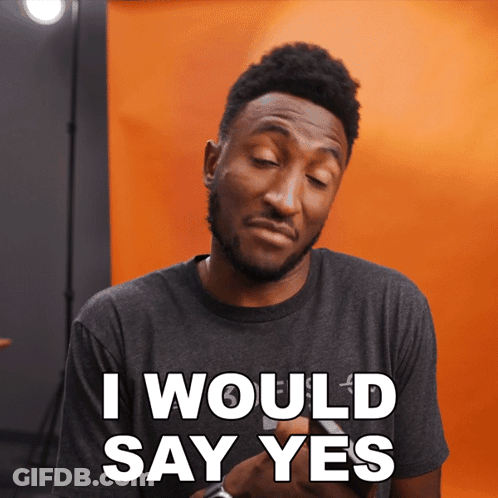Man In Gray Shirt Says I Would Say Yes GIF