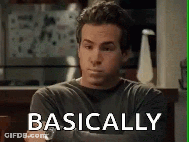 Man In Gray Shirt Sitting With Arms Crossed Saying Basically GIF