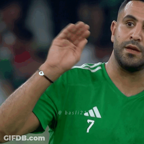 Man In Green Adidas Shirt Number 7 GIF