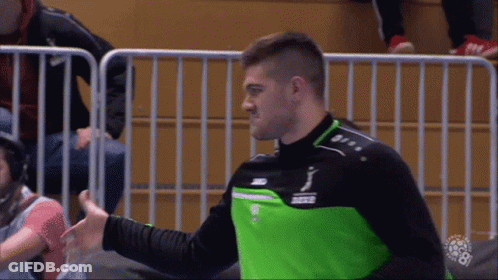 Man In Green And Black Jacket With Jako GIF
