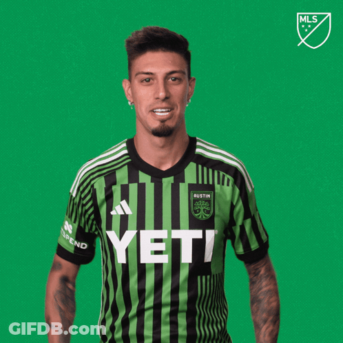 Man In Green And Black Striped Shirt Says Yeti Vamos GIF