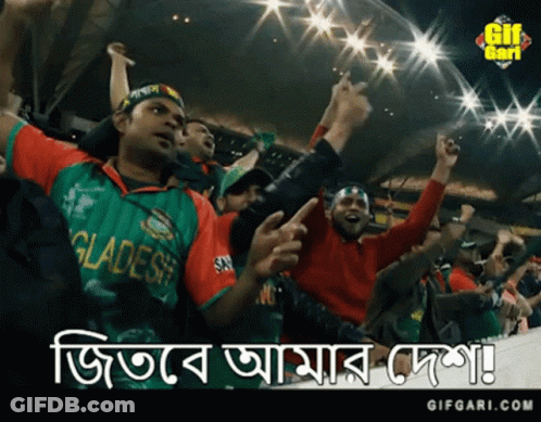 Man In Green And Red Shirt Saying Gladesh GIF