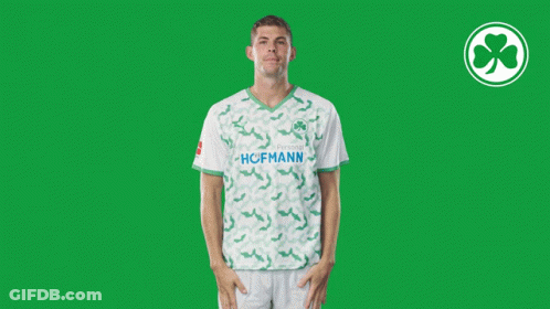 Man In Green And White Hofmann Shirt GIF