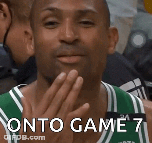 Man In Green And White Jersey With Onto Game 7 GIF