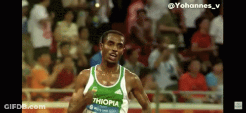 Man In Green And White Shirt Saying Thiopia GIF