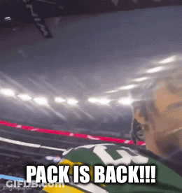 Man In Green And Yellow Jersey Says Pack Is Back GIF