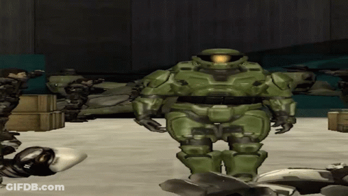 Man In Green Armor In Video Game GIF