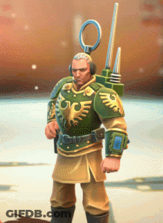 Man In Green Armor With Eagle GIF