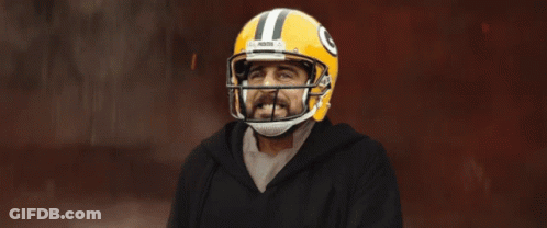 Man In Green Bay Packers Helmet Funny Face GIF