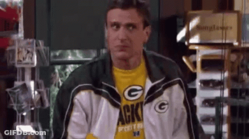 Man In Green Bay Packers Jacket And Yellow Shirt GIF