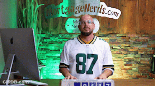 Man In Green Bay Packers Jersey Number 87 GIF
