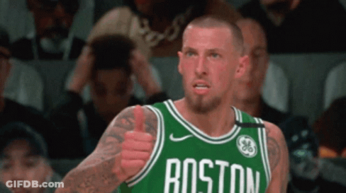 Man In Green Boston Jersey Giving Thumbs Up GIF