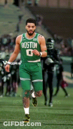 Man In Green Boston Jersey Running On Field GIF