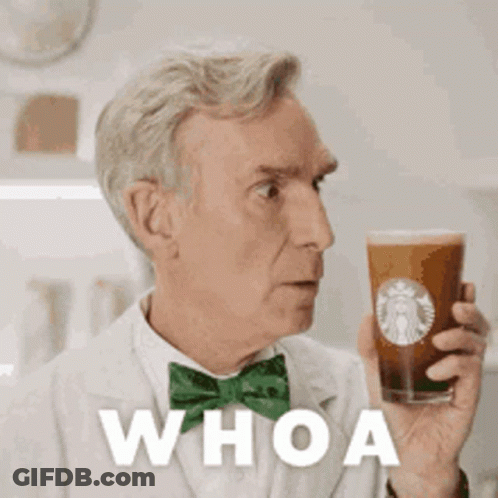 Man In Green Bow Tie Holding Starbucks Cup GIF