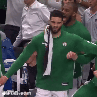 Man In Green Celtics Jersey Dancing GIF