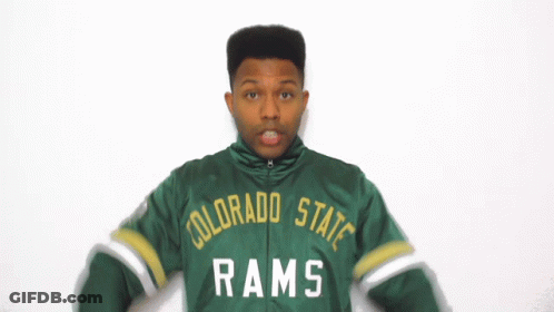 Man In Green Colorado State Rams Jersey GIF