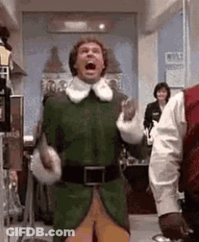 Man In Green Elf Costume Screaming GIF